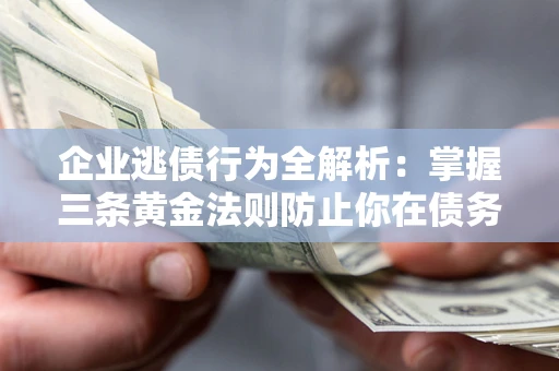 武汉企业逃债行为全解析：掌握三条黄金法则防止你在债务乱局中“踩雷”